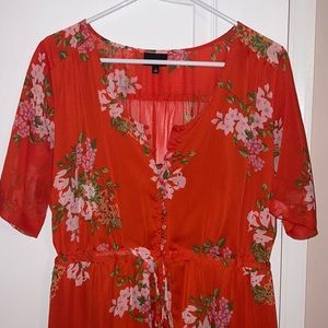 Red Flower Maxi Dress